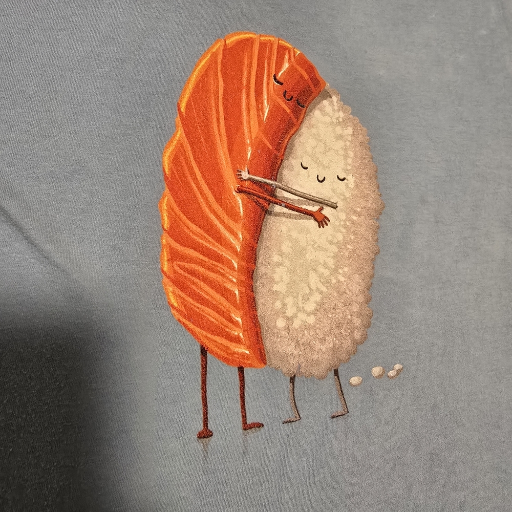 Salmon Loves Rice Sushi Tee, MEDIUM